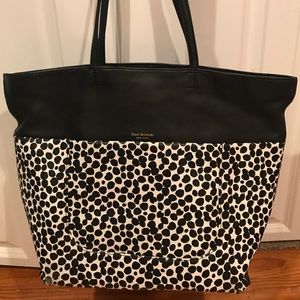 Leather polka dot tote